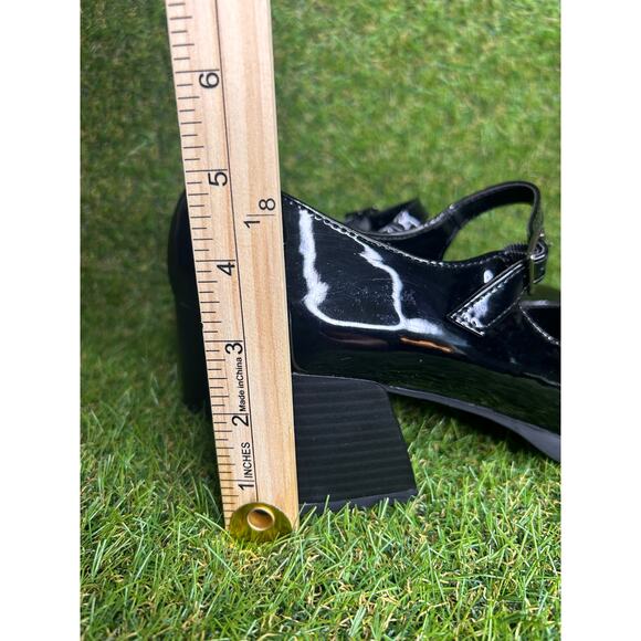 Soda Black Patent Mary Jane Block Heel Shoes Square Toe Chunky Size 8.5 - Picture 8 of 9